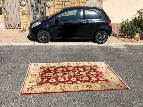 WOW !!! LOVELY PURE WOOL HAND KNOTTED RED CHOBI PERSIAN CARPET IN EXCELLENT CONDITION 2080 X 1510mm