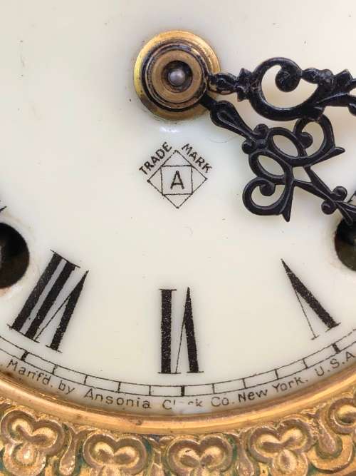 STUNNING ANSONIA CAST IRON MANTLE CLOCK WITH THE KEY WORKING 100% - TOTALLY REFURBISHED
