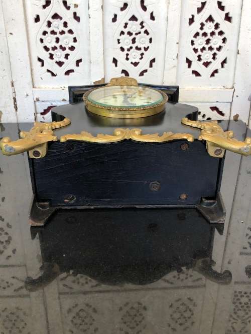 STUNNING ANSONIA CAST IRON MANTLE CLOCK WITH THE KEY WORKING 100% - TOTALLY REFURBISHED