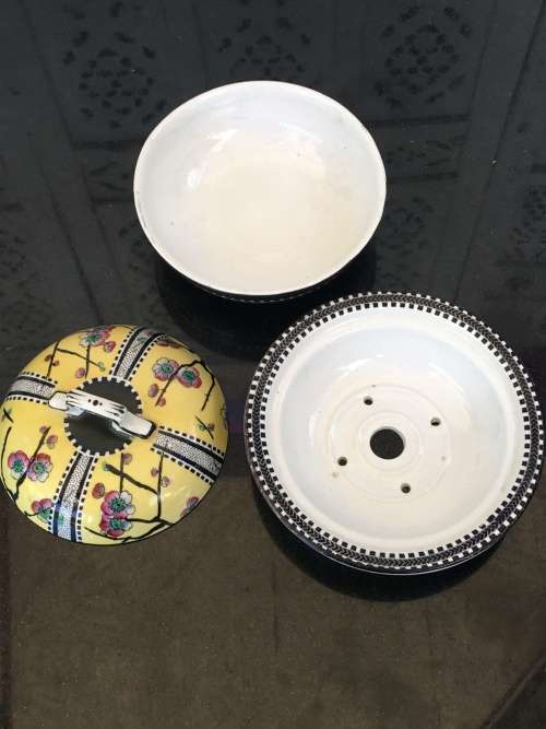 RARE c1910 Marked Royal Staffordshire Pottery Wilkinson LTD England 3 Piece Soap Dish