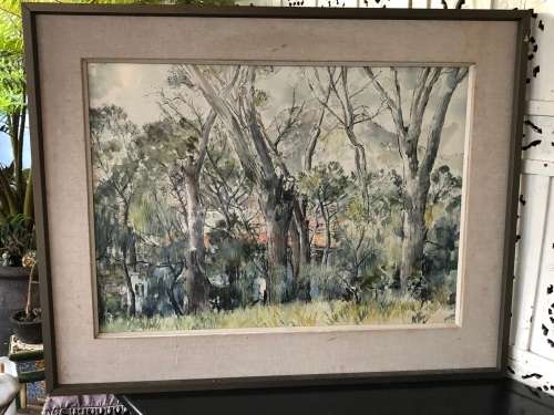 LARGE FRAMED WATERCOLOR PAINTING BY MARY VAUGHAN-WILLIAMS DATED 1975 - CLEARLY SIGNED