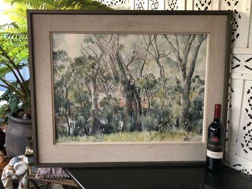 LARGE FRAMED WATERCOLOR PAINTING BY MARY VAUGHAN-WILLIAMS DATED 1975 - CLEARLY SIGNED