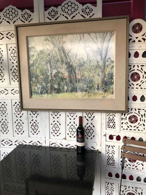 LARGE FRAMED WATERCOLOR PAINTING BY MARY VAUGHAN-WILLIAMS DATED 1975 - CLEARLY SIGNED