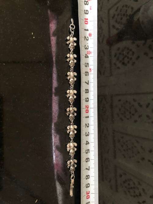 WOW !!! AMAZING PIECE - STERLING SILVER TEDDY BEAR BRACELET - CLEARLY MARKED - 16.43g