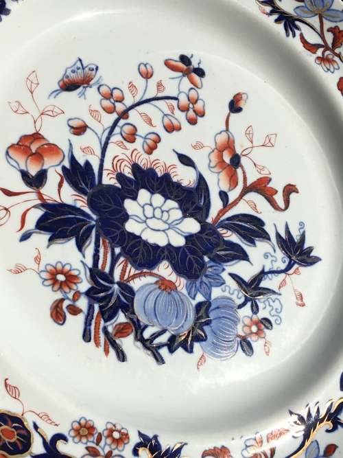 Ultra Rare c1805 - 1820 - Antique Spodes New Stone Imari Deco Plate #3504 app 200 years old
