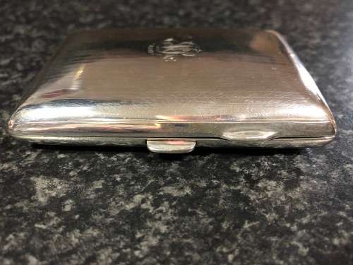 SAMUEL M LEVI - STERLING SILVER CIGARETTE CASE - BIRMINGHAM HALLMARKS DATED TO 1917 - WEIGHS 62.8g