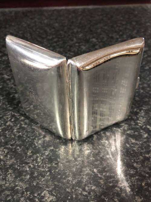 SAMUEL M LEVI - STERLING SILVER CIGARETTE CASE - BIRMINGHAM HALLMARKS DATED TO 1917 - WEIGHS 62.8g