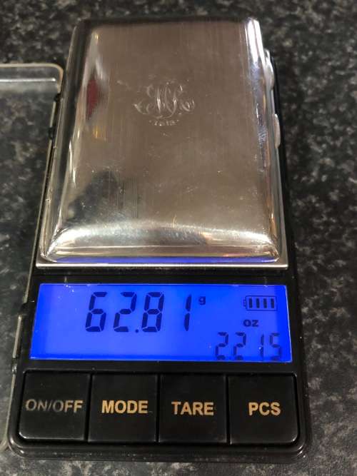 SAMUEL M LEVI - STERLING SILVER CIGARETTE CASE - BIRMINGHAM HALLMARKS DATED TO 1917 - WEIGHS 62.8g