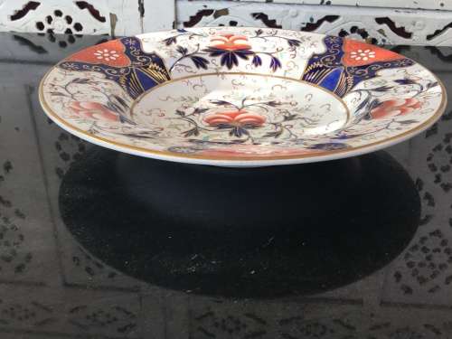 Large Ultra Rare 19 Century Royal Crown Impressed mark  Imari Deco Flat Bowl/Centre Piece.