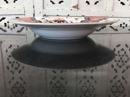 Large Ultra Rare 19 Century Royal Crown Impressed mark  Imari Deco Flat Bowl/Centre Piece.