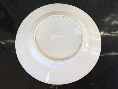 Ancient c1842-1880 Diamond Masonry Ceramic Red Floral 22.5 cm Plate