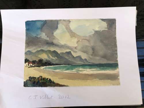 WOW !! CHARLES THEODORE VILLET ( 1896 - 1963) - STUNNING UNFRAMED WATERCOLOR PAINTING No 54 - SIGNED