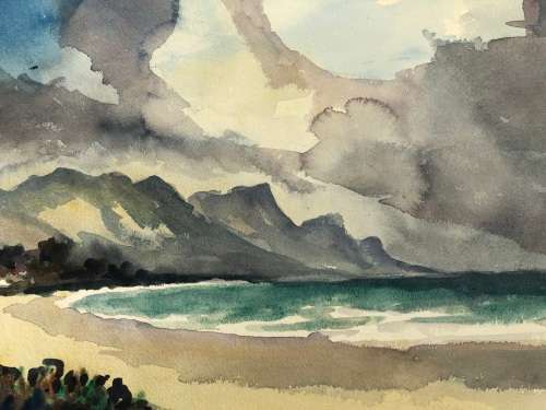 WOW !! CHARLES THEODORE VILLET ( 1896 - 1963) - STUNNING UNFRAMED WATERCOLOR PAINTING No 54 - SIGNED