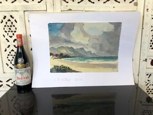 WOW !! CHARLES THEODORE VILLET ( 1896 - 1963) - STUNNING UNFRAMED WATERCOLOR PAINTING No 54 - SIGNED