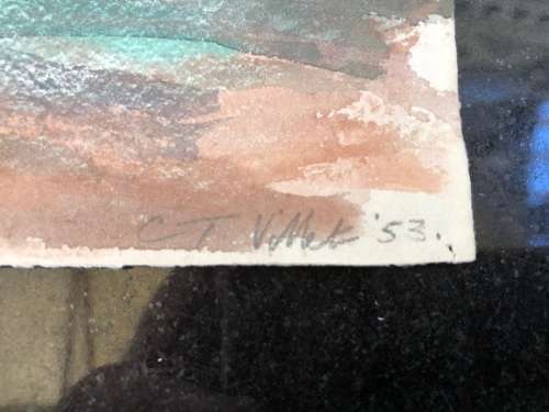 WOW !! CHARLES THEODORE VILLET ( 1896 - 1963) - STUNNING UNFRAMED WATERCOLOR PAINTING No 55 - SIGNED