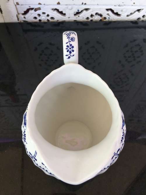 Vintage Impressed Marked Made in England Blue & White - Willow & Floral Water Jug 1lt