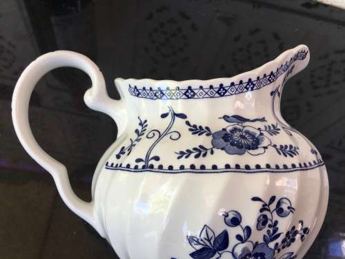 Vintage Impressed Marked Made in England Blue & White - Willow & Floral Water Jug 1lt