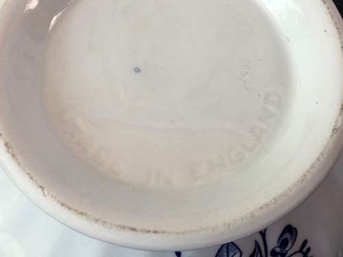 Vintage Impressed Marked Made in England Blue & White - Willow & Floral Water Jug 1lt