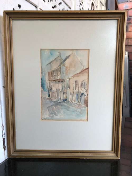 TONY GROGAN (SA 20TH C) FANTASTIC ORIGINAL FRAMED WATERCOLOR PAINTING OF SOUTH END P.E