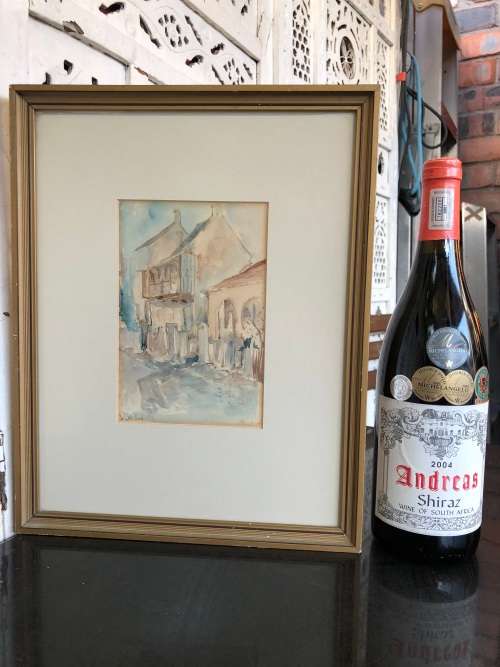 TONY GROGAN (SA 20TH C) FANTASTIC ORIGINAL FRAMED WATERCOLOR PAINTING OF SOUTH END P.E