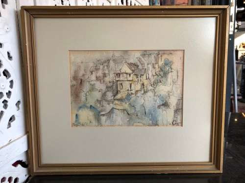 TONY GROGAN (SA 20TH C) FANTASTIC ORIGINAL FRAMED WATERCOLOR PAINTING OF A ROAD IN P.E - 1973