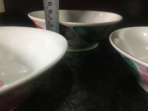 Vintage "Ji Gong Wan" Rooster Bowls - Set of 3 Collectible Hand made and Deco Chinese Tableware