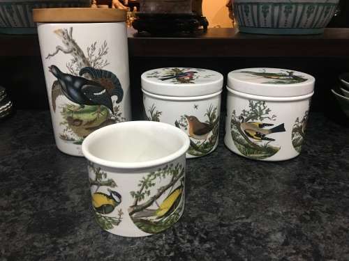 Vintage Portmeirion Birds Of Britain By E. Donavan/Susan Williams-Ellis Porcelain Storage Jars