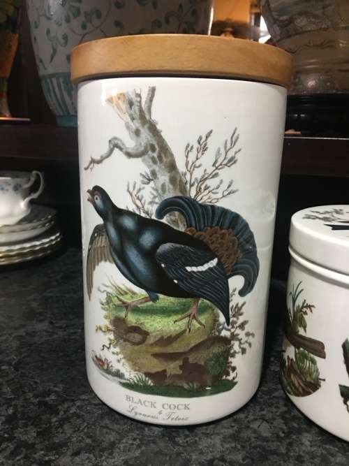 Vintage Portmeirion Birds Of Britain By E. Donavan/Susan Williams-Ellis Porcelain Storage Jars