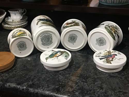 Vintage Portmeirion Birds Of Britain By E. Donavan/Susan Williams-Ellis Porcelain Storage Jars