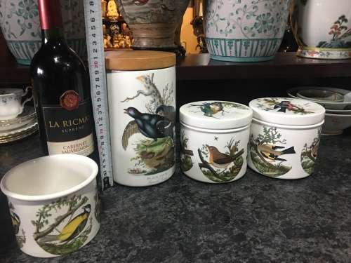 Vintage Portmeirion Birds Of Britain By E. Donavan/Susan Williams-Ellis Porcelain Storage Jars