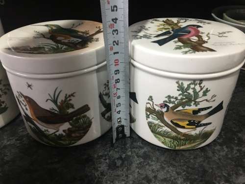 Vintage Portmeirion Birds Of Britain By E. Donavan/Susan Williams-Ellis Porcelain Storage Jars