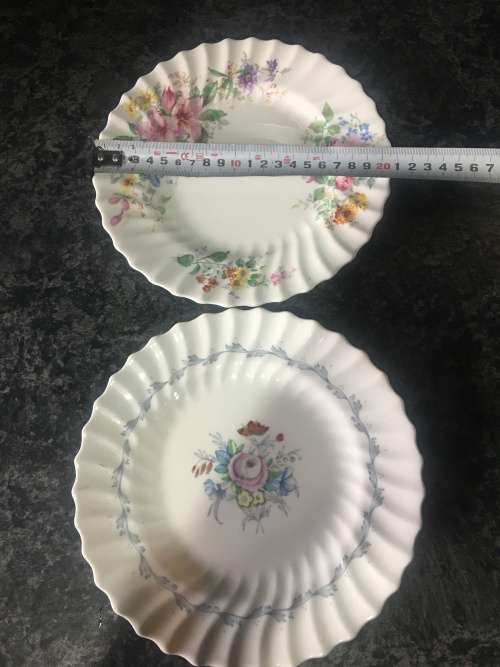 2 Delightful Cake Plates Vintage "Chelsea Rose & Unknown" by Royal Doulton England c/1941 - 1961