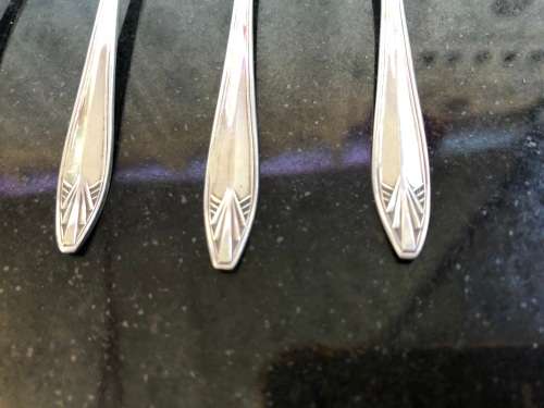 BOX SET 6 HALLMARKED SILVER TEA SPOONS - A.S.P. Co  - SHEFFIELD 1934 WITH JUBILEE STAMP - 46.2 grams