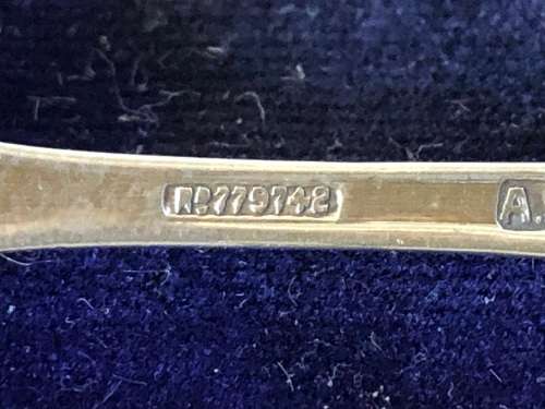 BOX SET 6 HALLMARKED SILVER TEA SPOONS - A.S.P. Co  - SHEFFIELD 1934 WITH JUBILEE STAMP - 46.2 grams