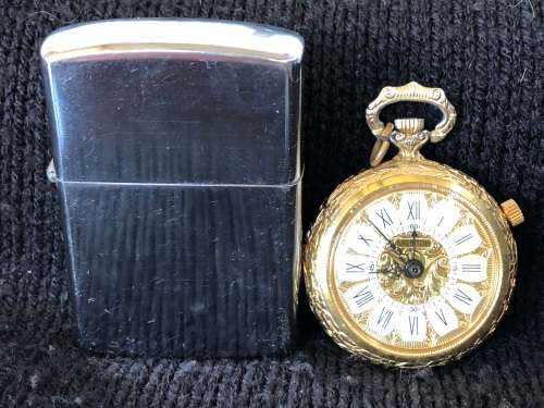 AMAZING VINTAGE MECHANICAL WIND UP MENTOR SWISS ALARM POCKET WATCH IN FULL WORKING ORDER