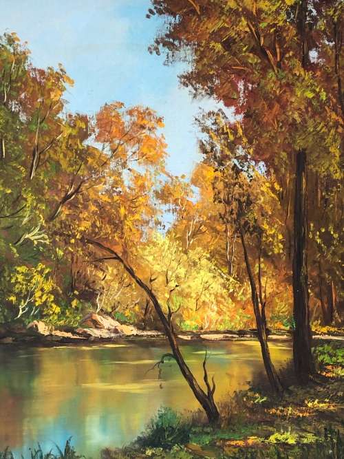 INVESTMENT ART - HENRI DU RAND ( SA 20th CENTURY ) STUNNING FRAMED OIL ON CANVAS LANDSCAPE PAINTING