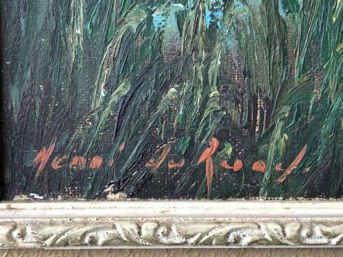 INVESTMENT ART - HENRI DU RAND ( SA 20th CENTURY ) STUNNING FRAMED OIL ON CANVAS LANDSCAPE PAINTING