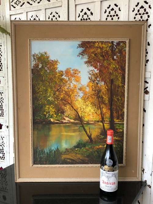 INVESTMENT ART - HENRI DU RAND ( SA 20th CENTURY ) STUNNING FRAMED OIL ON CANVAS LANDSCAPE PAINTING