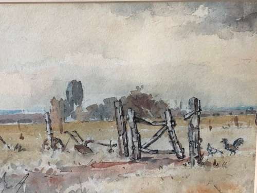 JOHANNES BORMAN (SA 20th C) STUNNING ORIGINAL WATERCOLOR SIGNED AND DATED 1972 - GILT FRAMED