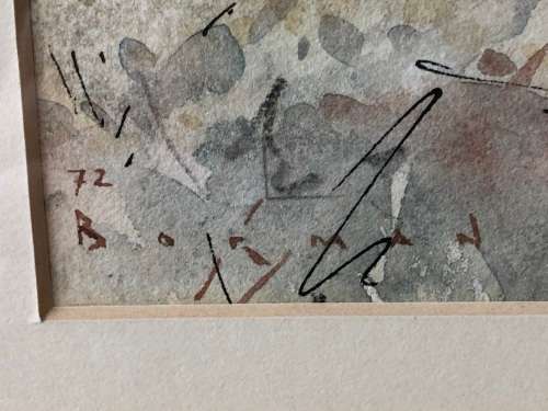 JOHANNES BORMAN (SA 20th C) STUNNING ORIGINAL WATERCOLOR SIGNED AND DATED 1972 - GILT FRAMED