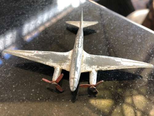 AN EXCEPTIONALLY RARE ANTIQUE (c1940) DINKY TOYS LIGHT RACER MECCANO DIECAST AEROPLANE