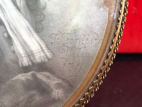 AMAZING FIND - LARGE GEORGIAN GLAZED AND GILDED ENGRAVED HANGING TRAVELLING PHOTO FRAME