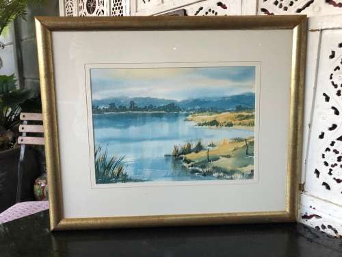 SALLY BEKKER (SA 20th C) GORGEOUS LANDSCAPE WATERCOLOR PAINTING - NICELY FRAMED
