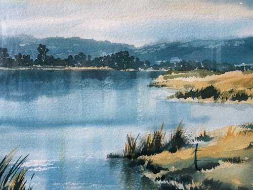 SALLY BEKKER (SA 20th C) GORGEOUS LANDSCAPE WATERCOLOR PAINTING - NICELY FRAMED