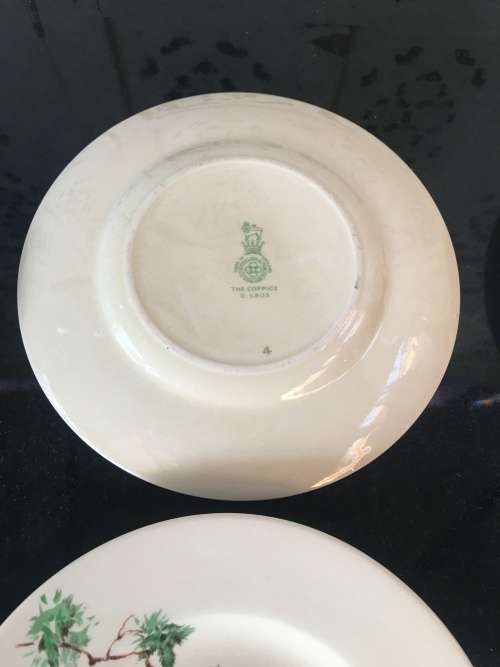 Vintage c1939-1955. Royal Doulton "THE COPPICE" D. 5803 set of 6 side plates 16.5 cm