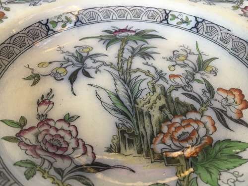 Antique Circa late 1800s Dutch "Timor" pattern in chinoiserie style Dinner size Plate