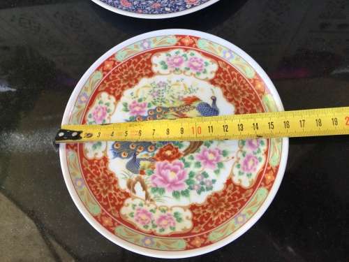 2 Beautiful Japanese Imari Peackock Display Plates
