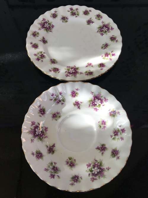 Royal Albert Bone China  "Sweet Violets"  Saucer & Plate