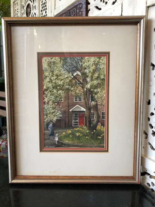 ANNE STAFFORD (UK 20th C) FABULOUSLY DETAILED WATERCOLOUR PAINTING FRAMED AND DATED 1984
