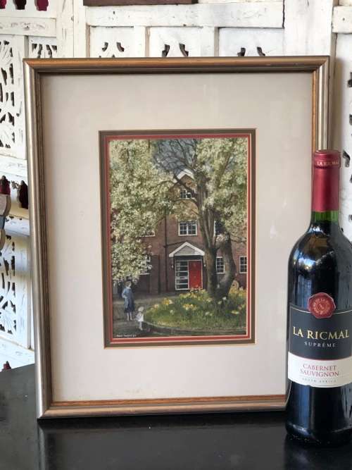 ANNE STAFFORD (UK 20th C) FABULOUSLY DETAILED WATERCOLOUR PAINTING FRAMED AND DATED 1984